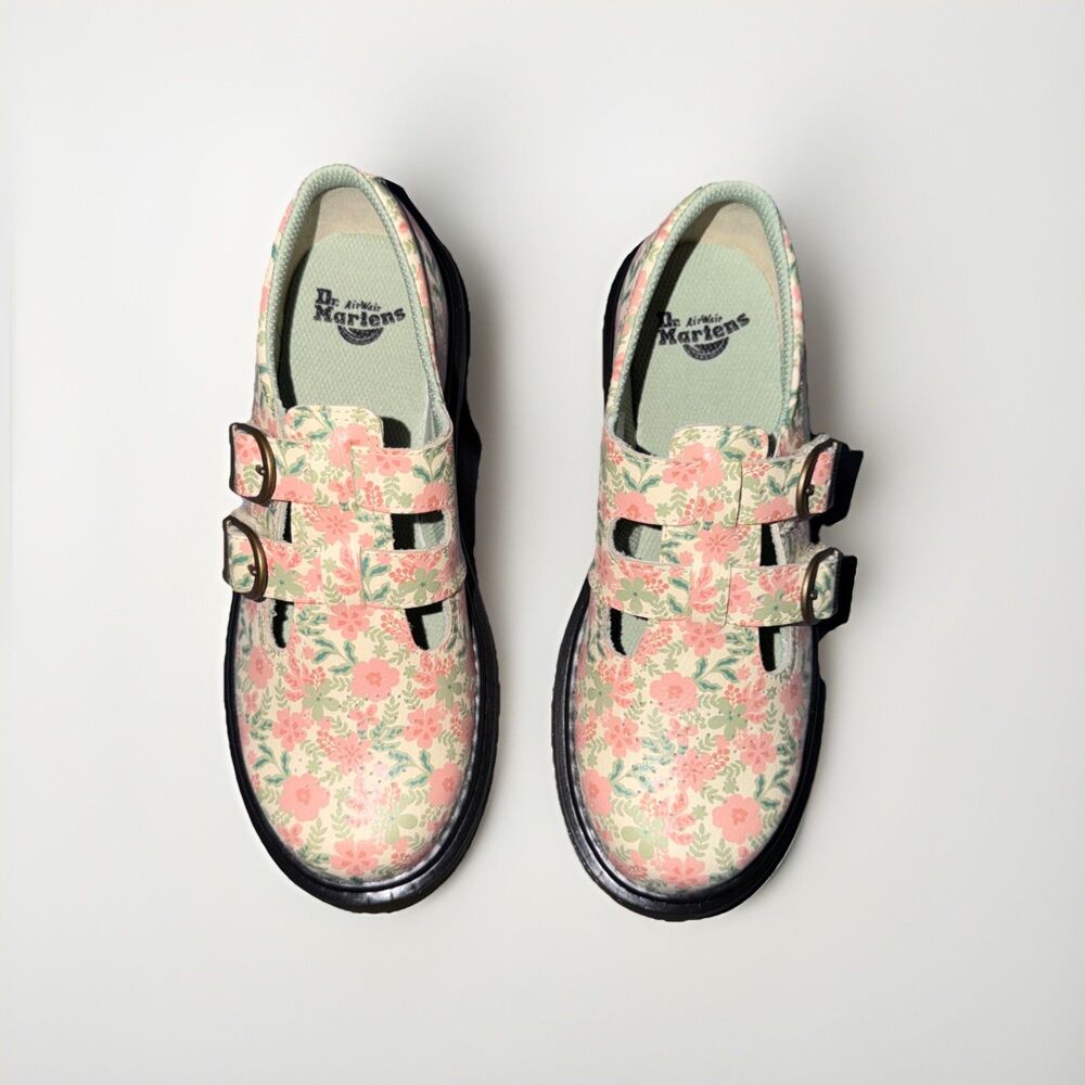 New Dr. Martens Dress Shoes 8065 Mary Jane floral print Women's size - Picture 4 of 7
